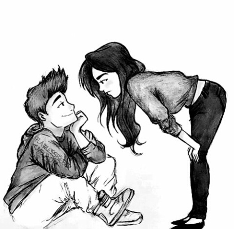 480x469 Guy, Love, White And Black, Draw, Girl - Girl And Guy Drawing