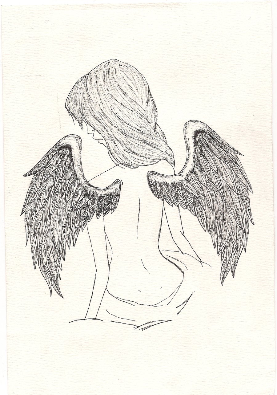 900x1282 Angel Girl Image Drawing Drawing Skill - Girl Angel Drawing