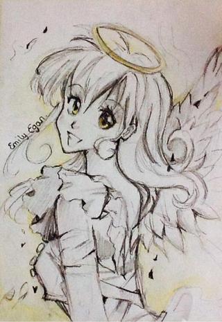 320x465 Cute Anime Angel Girl - Girl Angel Drawing