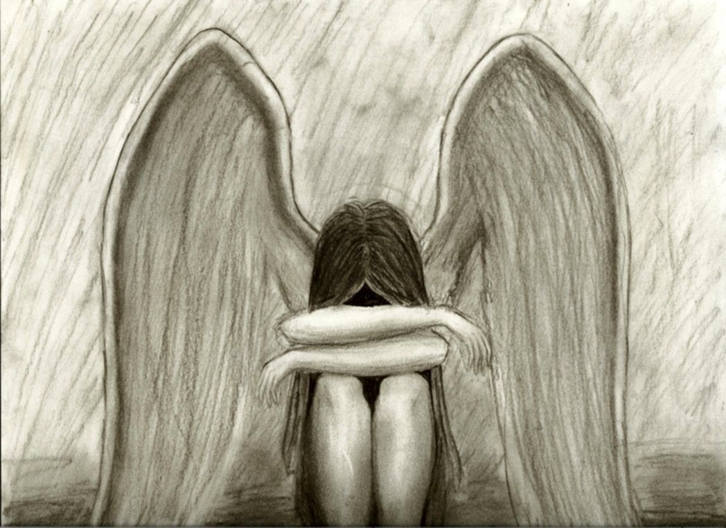 1048x762 How To Draw Fallen Angels Girls Crying Angel Remake - Girl Angel Drawing