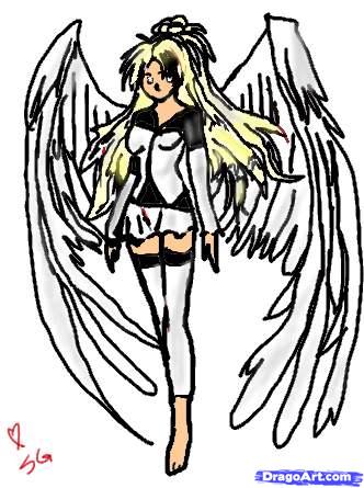 332x445 How To Draw An Anime Angel, Step - Girl Angel Drawing