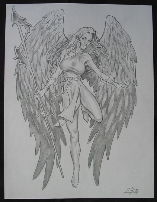 520x670 heavenly drawing female angel for free download - Girl Angel Drawing