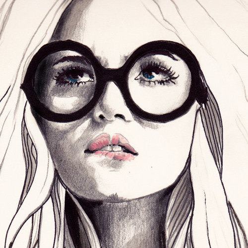 500x500 Image About Girl In Drawings - Girl Art Drawing