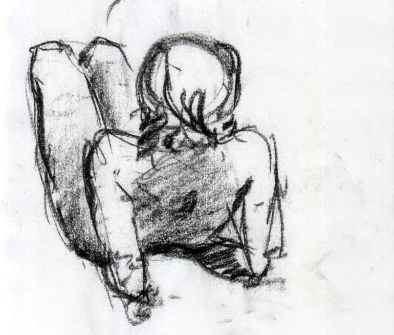 770x654 Lying Girl Back Drawing - Girl Back Drawing