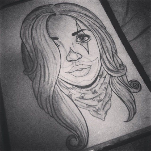 640x640 Tatoo - Girl Clown Drawing