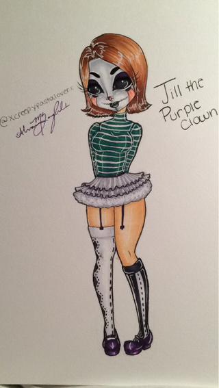 320x567 Xcreepypastaloverx S Adorable Oc Jill, The Purple Clown! I Really - Girl Clown Drawing