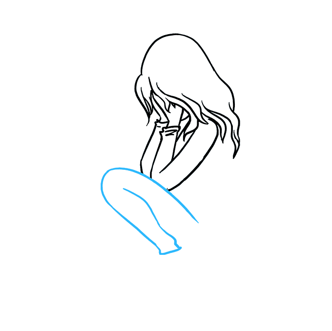 680x678 How To Draw A Sad Girl Crying - Girl Crying Drawing