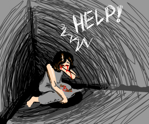 300x250 Little Girl Crying Blood And Screams For Help Drawing - Girl Crying Drawing