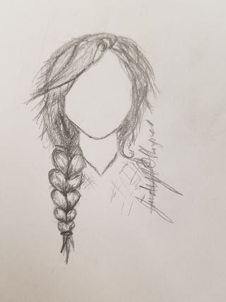 320x427 Drawing A Braid On A Girl Steps - Girl Drawing A Picture