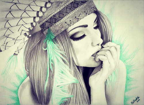 500x364 Indian Girl - Girl Drawing Art