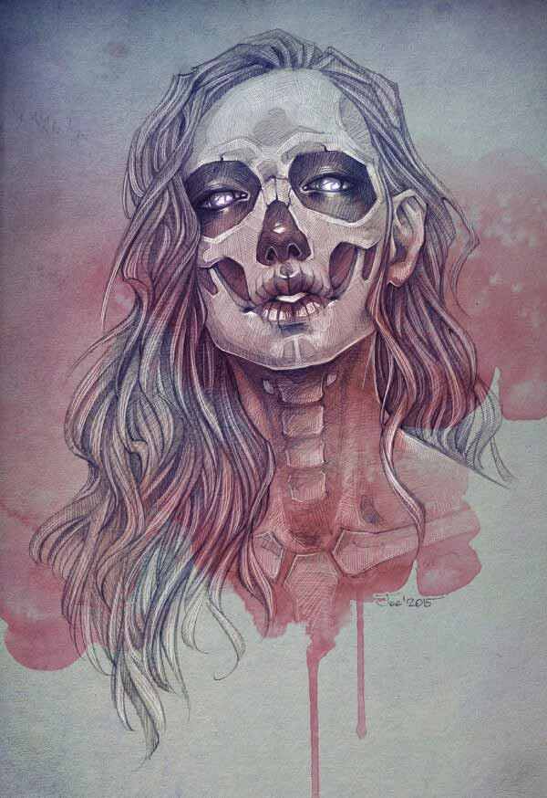 600x874 Creepy Zombie Drawings, Illustrations Concept Art Inspiration - Girl Drawing Art