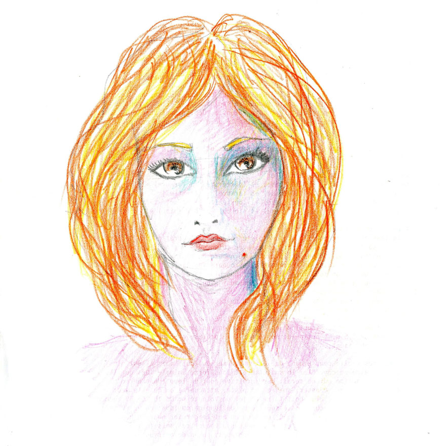 880x880 artist used lsd and drew herself for hours to show how it - Girl Drawing Art