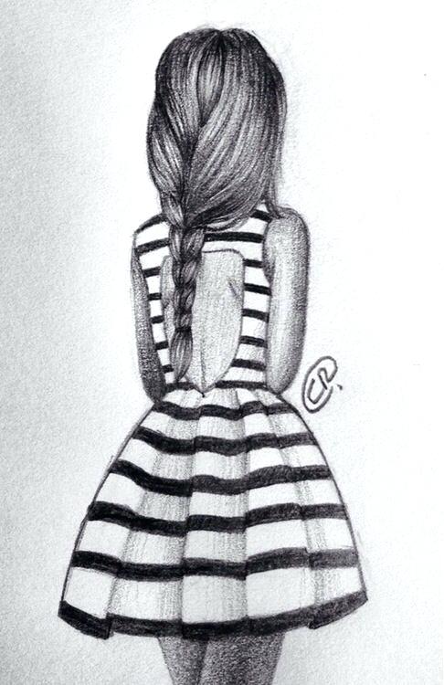 486x750 Drawing Girl Hair On Mirror Themindfuljourney - Girl Drawing Black And White