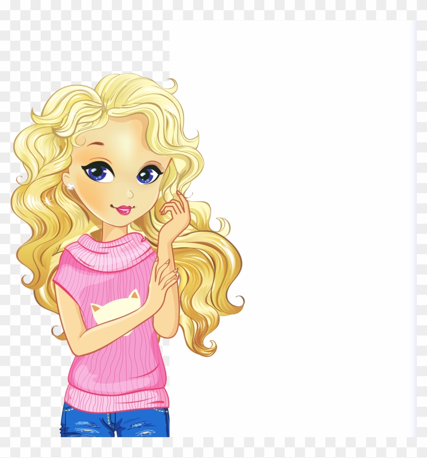 840x901 Doll Png Transparent Clipart - Girl Drawing Clipart