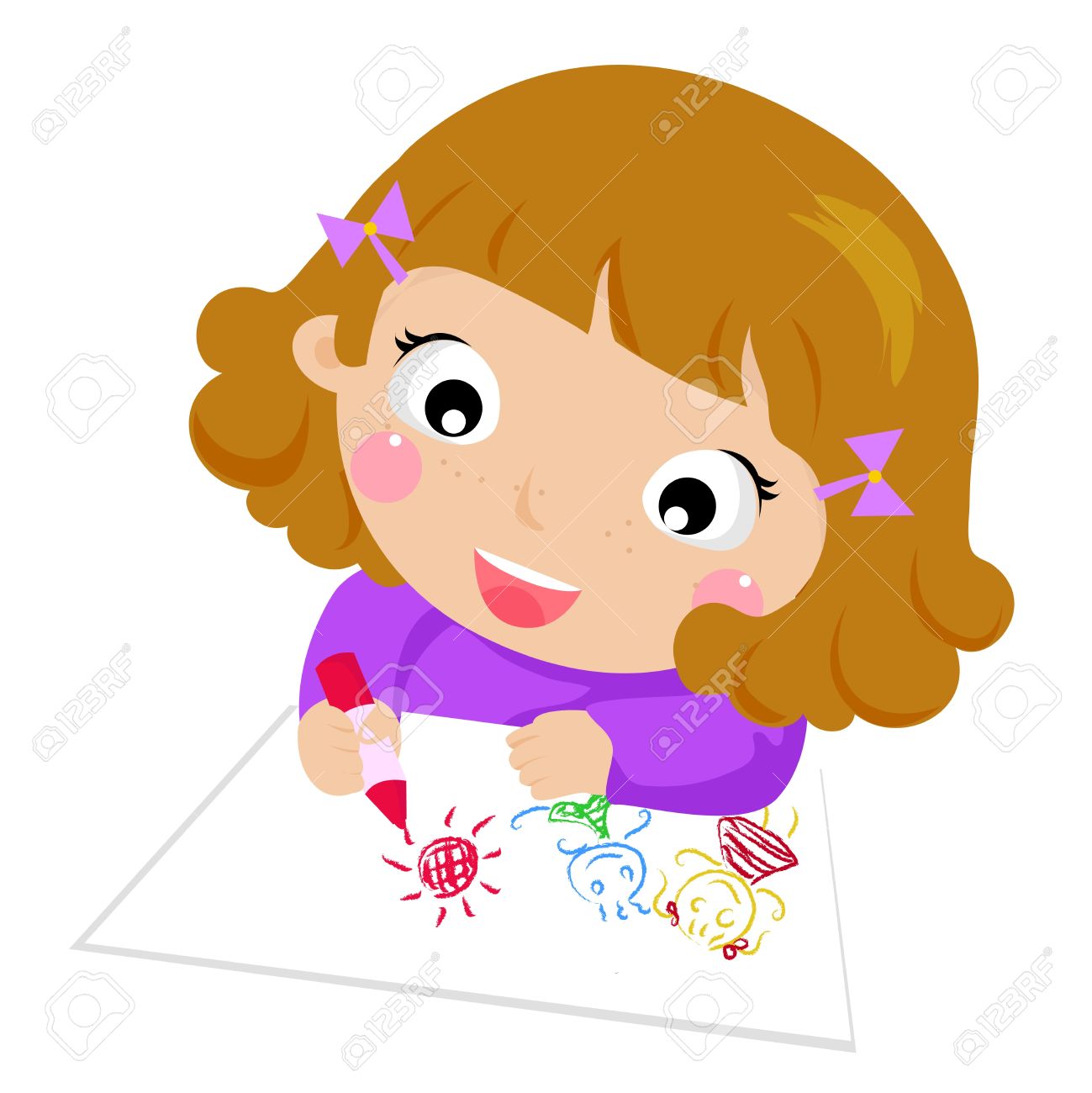 1299x1300 Little Girl Drawing Clipart Clip Art - Girl Drawing Clipart