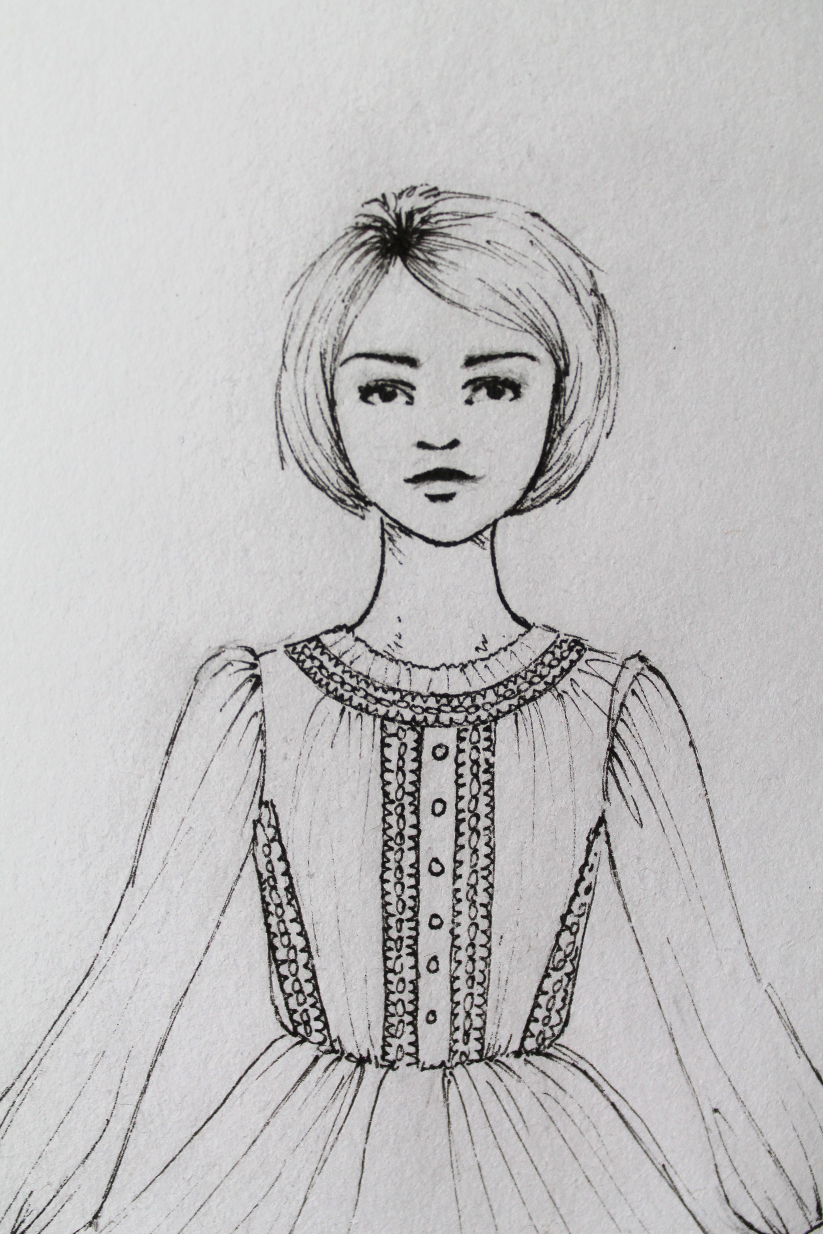 2848x4272 The Girl With A Lace Dress Amanda Jean Illustrations - Girl Drawing Dress