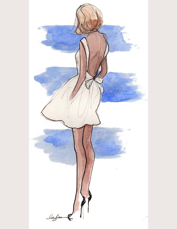 600x775 Best Fashion Design Sketches For Your Inspiration Free - Girl Drawing Dress