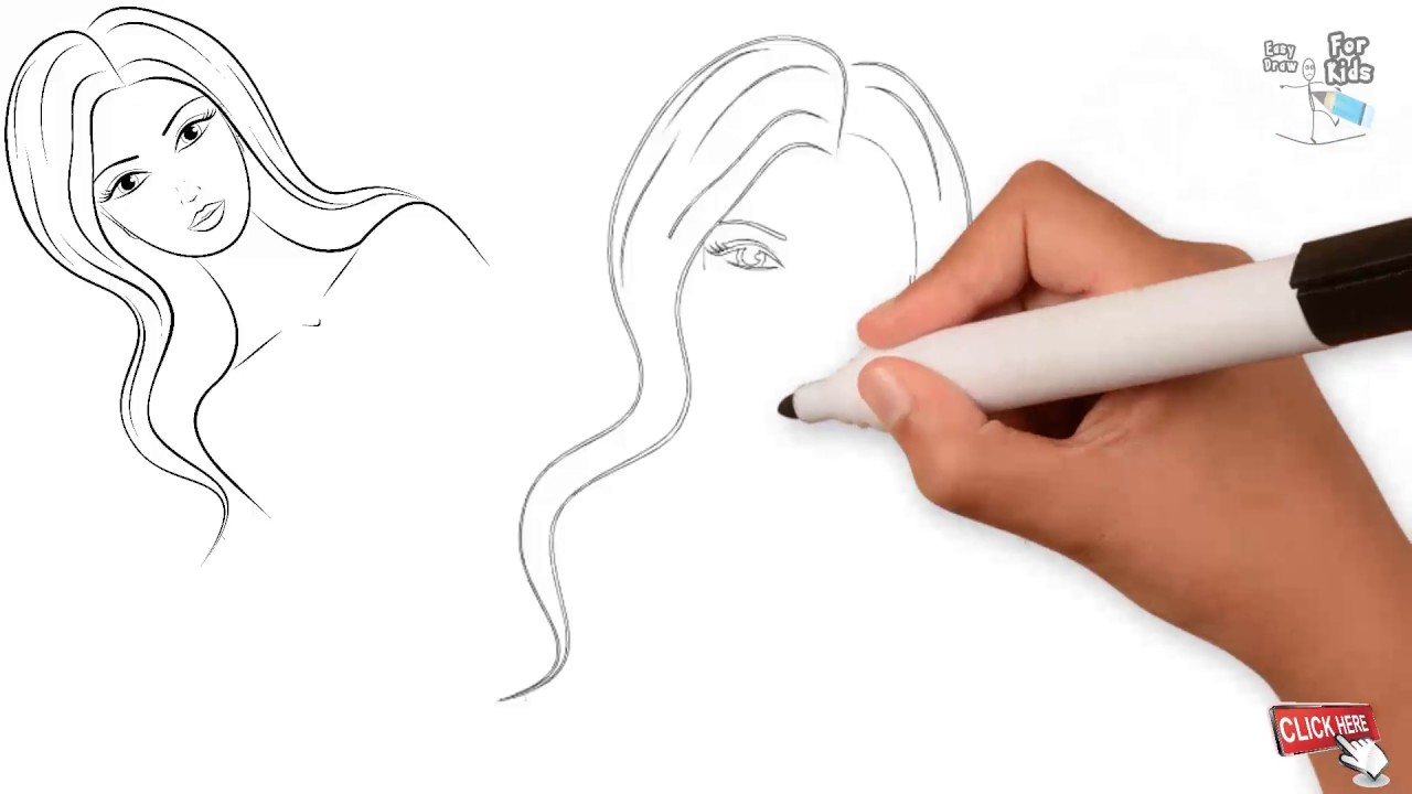1280x720 Girls Drawing Simple How To Draw Simple Girl! Draw Easy - Girl Drawing For Kids
