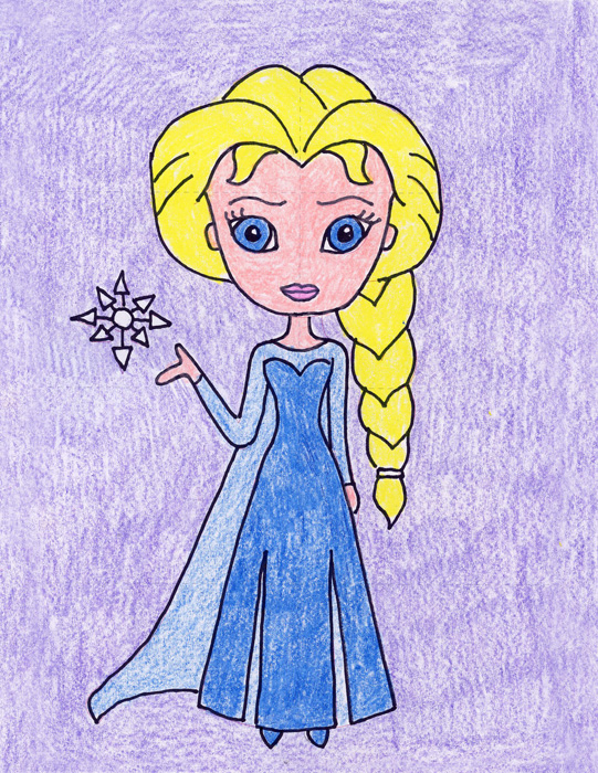 541x700 Draw Elsa Art Projects For Kids - Girl Drawing For Kids