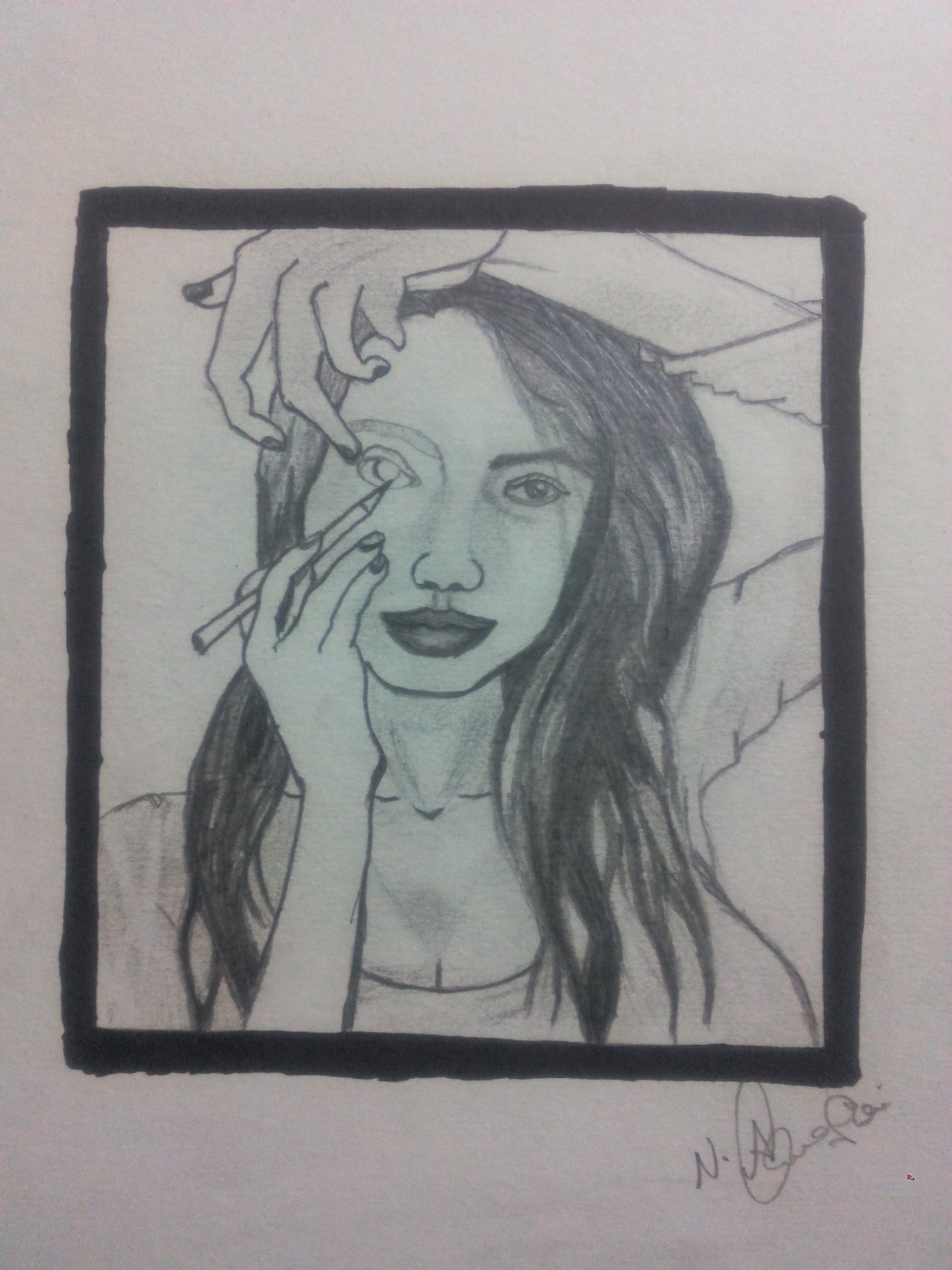 2448x3264 my fav drawing blog - Girl Drawing Herself