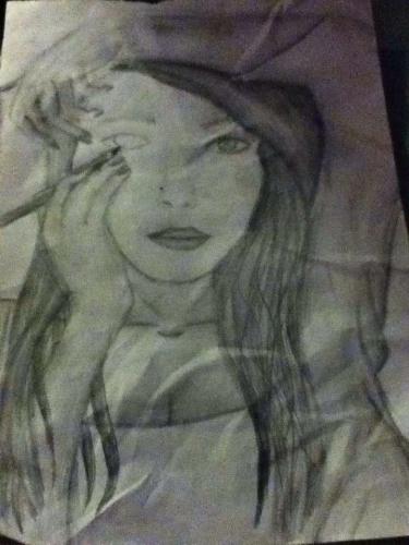 375x500 show your own art gallery - Girl Drawing Herself