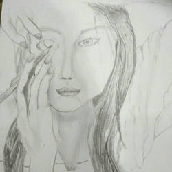 250x250 girl drawing herself - Girl Drawing Herself