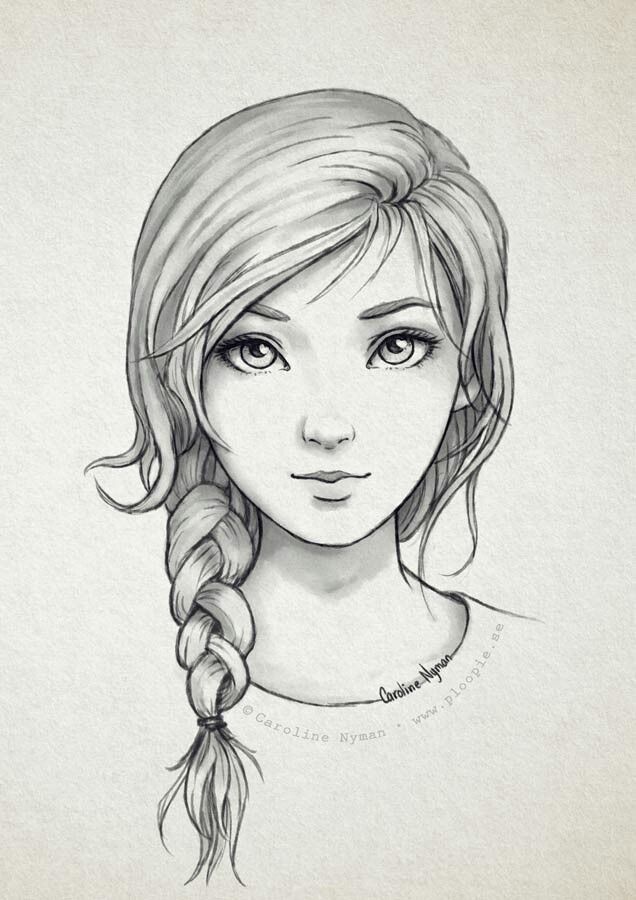 636x900 Nice One Whoever Drew This Pencil Sketches Of Girls, Girl - Girl Drawing Images