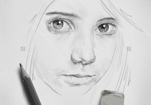 300x210 face girl draw pencil painting, pencil, girl, face, mood, girl - Girl Drawing Pencil
