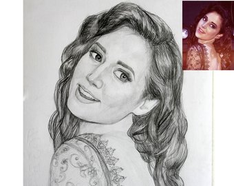 340x270 Pencil Drawings Illustrations Etsy Hk - Girl Drawing Pencil