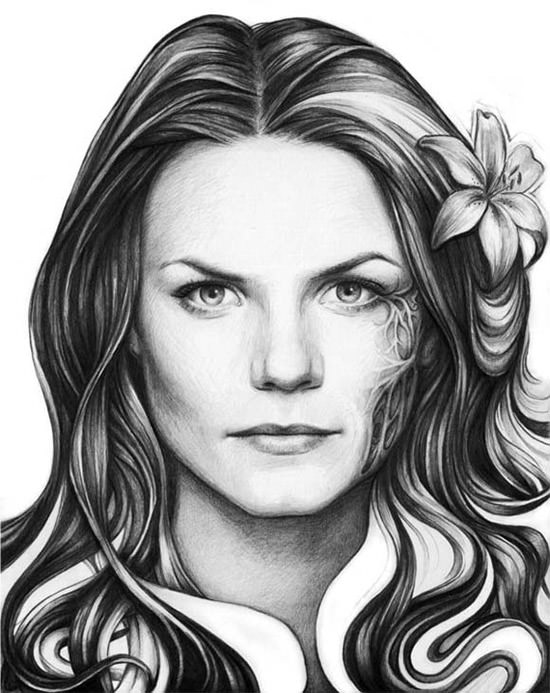 550x693 Best Pencil Drawings Pictures Free Premium Templates - Girl Drawing Photo