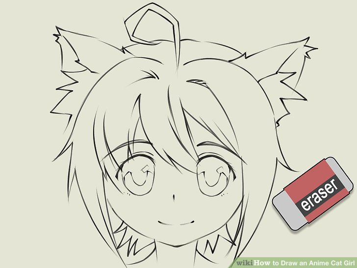 728x546 How To Draw An Anime Cat Girl Steps - Girl Drawing Picture