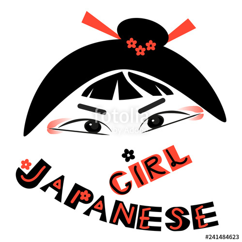 500x500 Beautiful Eyes, Black Hair, National Hairstyle With Kanzashi - Girl Drawing Picture