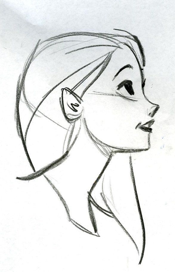 587x909 Character Sketch Drawing - Girl Drawing Simple