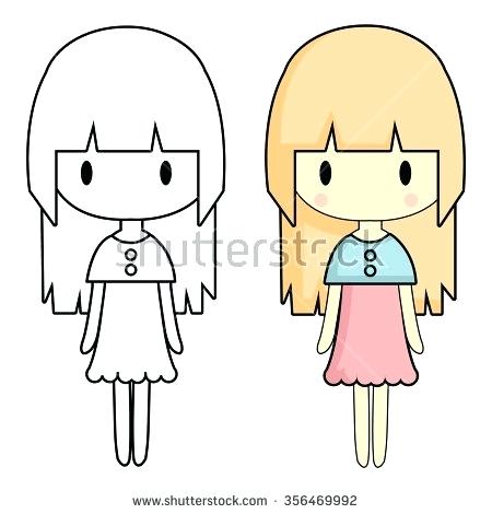 450x470 Basic Anime Drawing Whole Body Anime Collection - Girl Drawing Simple