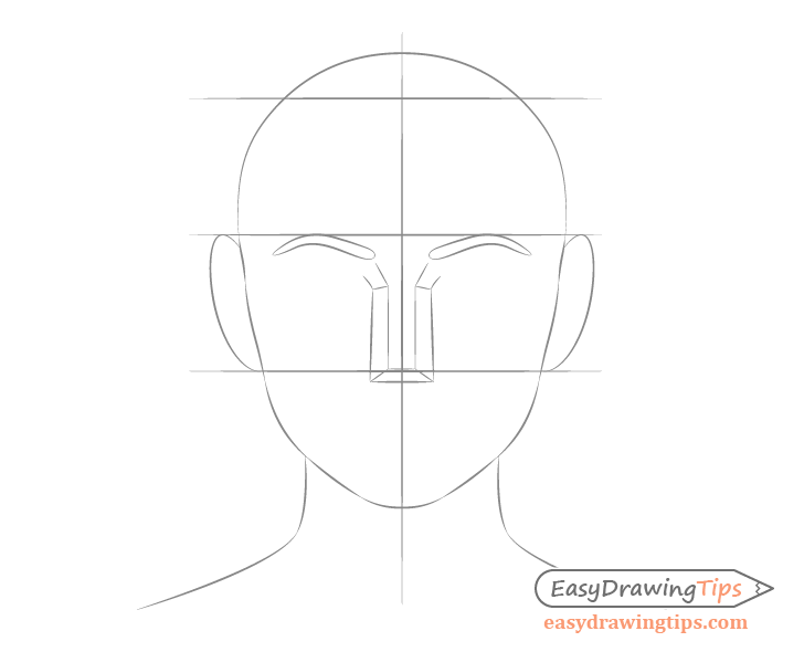 728x590 How To Draw A Female Face Step - Girl Drawing Step By Step