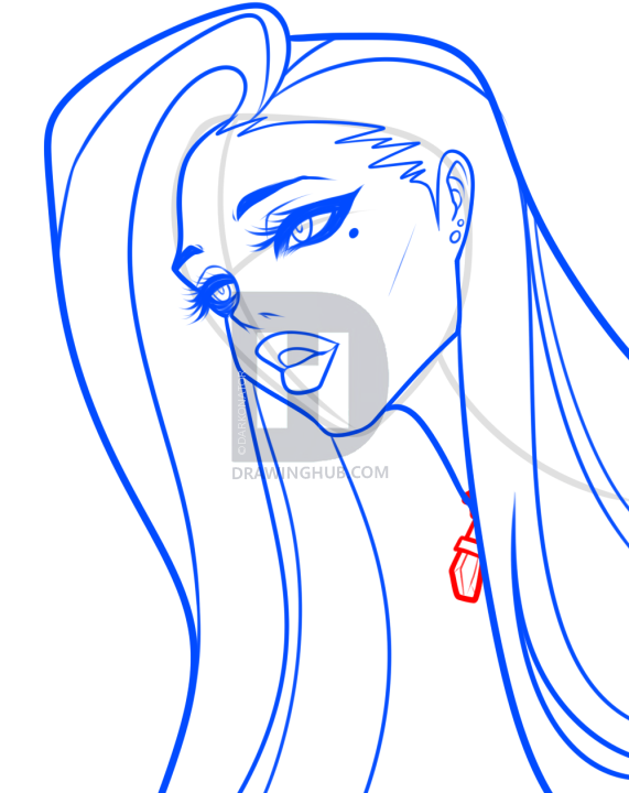 571x720 Sad Girl Drawing Tutorial, Step - Girl Drawing Step By Step