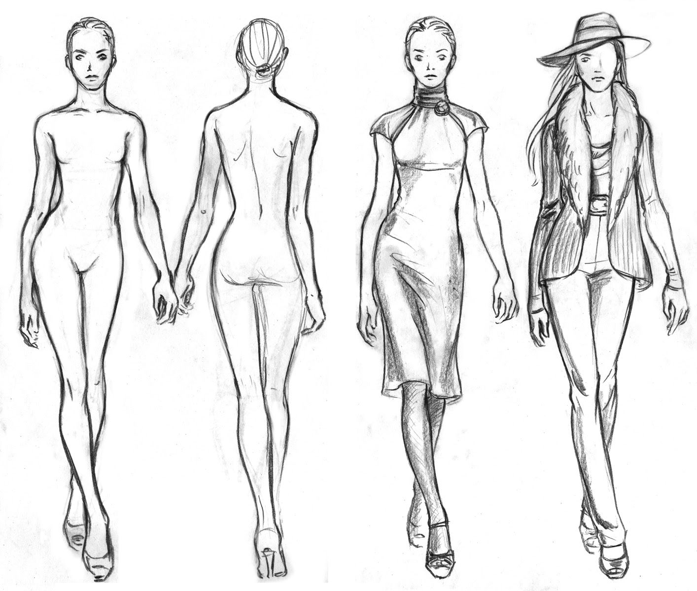 1414x1200 Fashion Girl Drawing Templates Easy Fashion Coloring - Girl Drawing Template