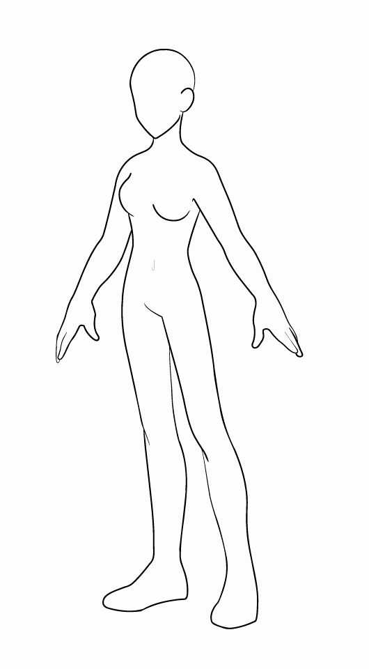 530x960 Female Body Drawing Template Jean Template Example - Girl Drawing Template