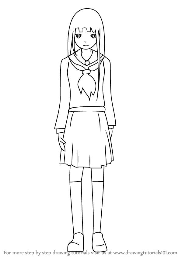 598x844 Step - Girl Drawing Template