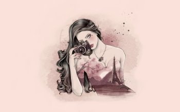 Girl Drawing Wallpaper