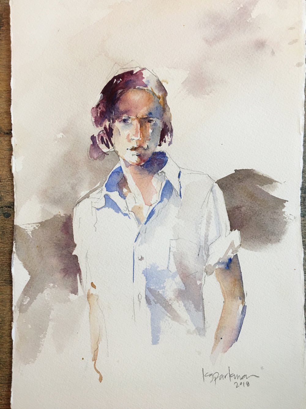 1000x1333 Girl In White Kara Sparkman Art - Girl Drawing Watercolor