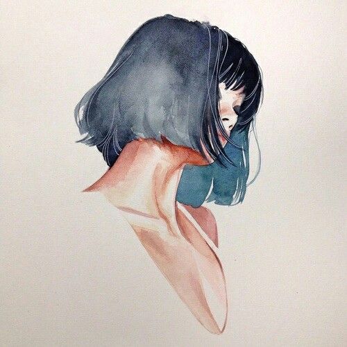 500x500 art, watercolor art, art inspo - Girl Drawing Watercolor