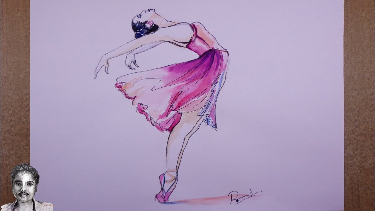 1280x720 watercolor painting easy step - Girl Drawing Watercolor