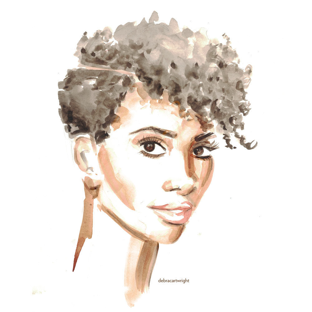 1000x1000 delicate watercolors combat oversimplified 'strong black woman - Girl Drawing Watercolor