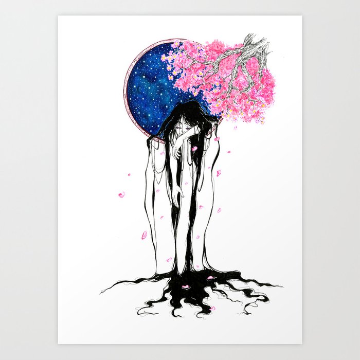 700x700 girl dreaming of freedeom art print - Girl Dreaming Drawing
