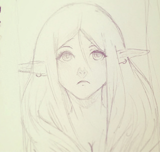 320x303 Elf Girl It's A Random Drawing Xd Animestyle - Girl Elf Drawing