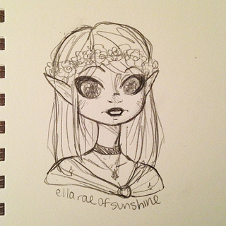 320x320 Elf Girl Sketch - Girl Elf Drawing