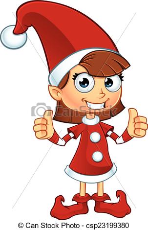 303x470 girl elf in red character a cartoon illustration of a girl elf - Girl Elf Drawing