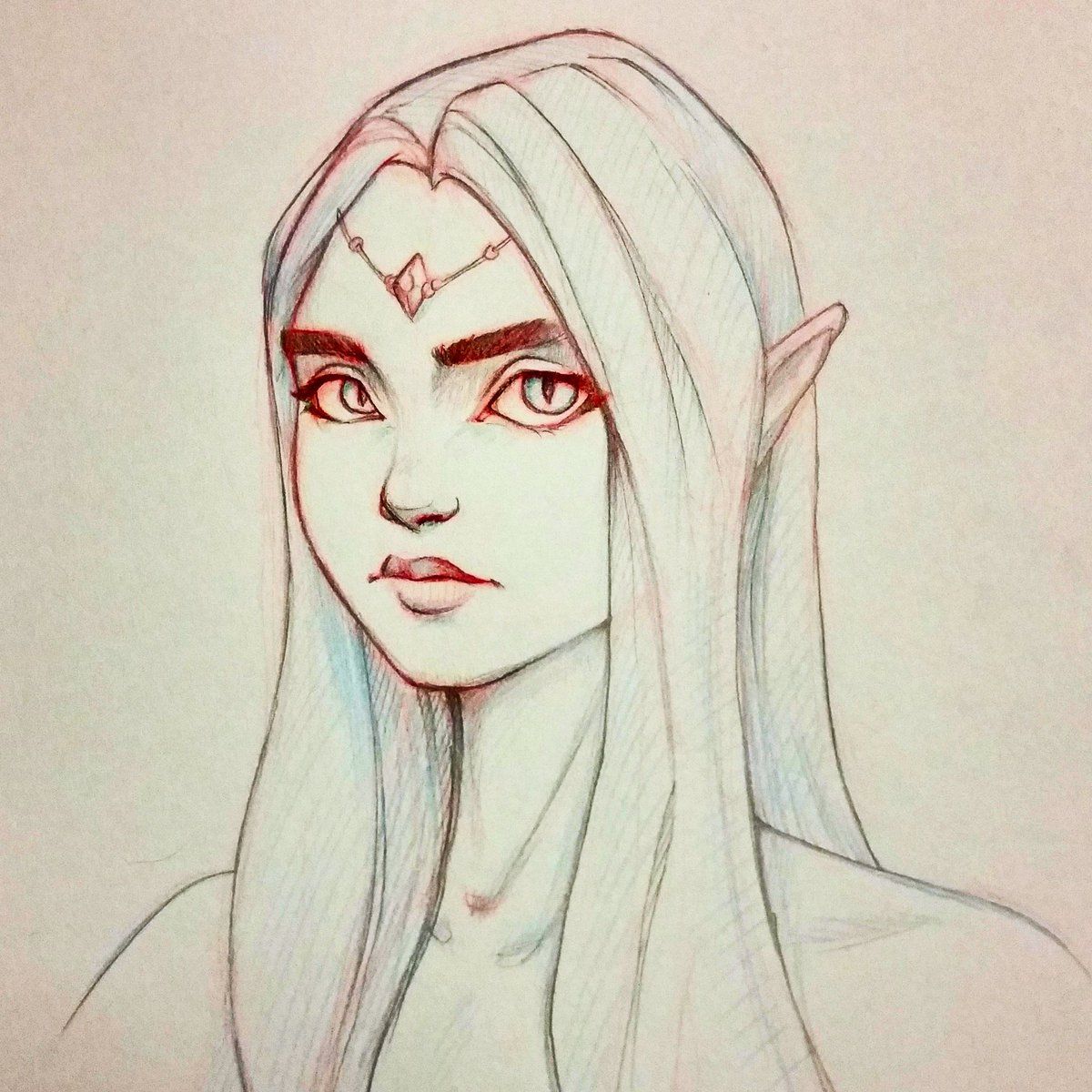 Girl Elf Drawing At Explore Collection Of Girl Elf