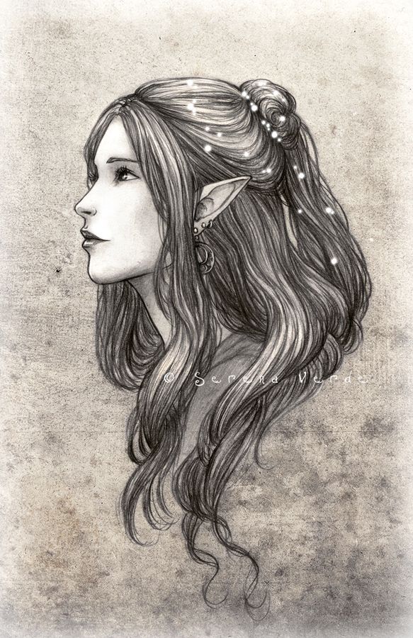 583x900 daughter of the black elves - Girl Elf Drawing